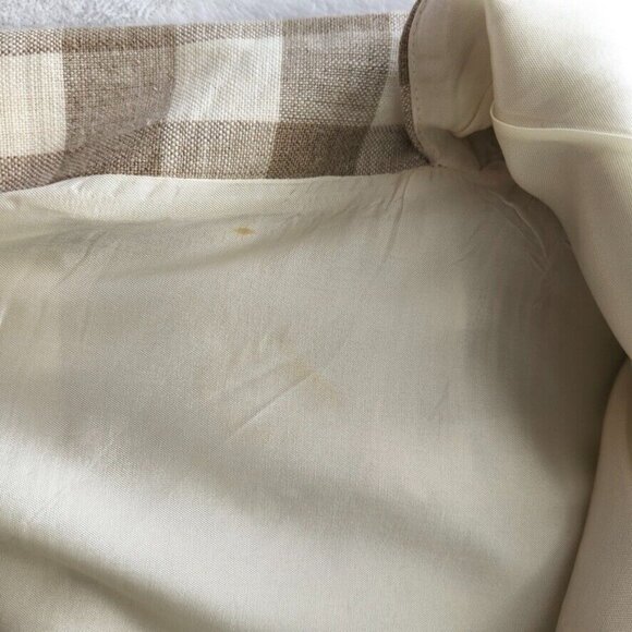 Vtg 70s Plaid Skirt Set Sz 10 Tan Jacket Union Made Linen JH Collectibles ILGWU - Picture 10 of 16